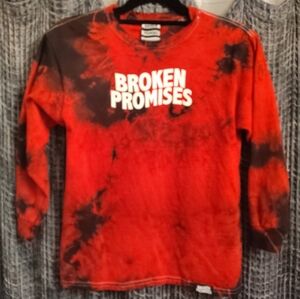 Broken Promises Red & Black Tie-Dye Long Sleeve Shirt – Medium